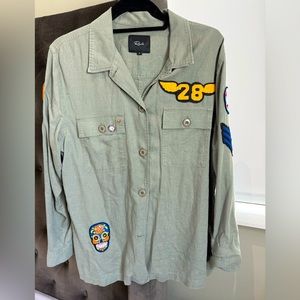 Rails Army Green Agnes Button-Down Aviator Shirt